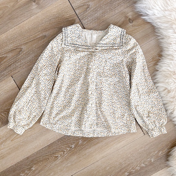 Little Cotton Clothes Other - Little Cotton Clothes Girls Primrose Floral Cotton Sailor Blouse